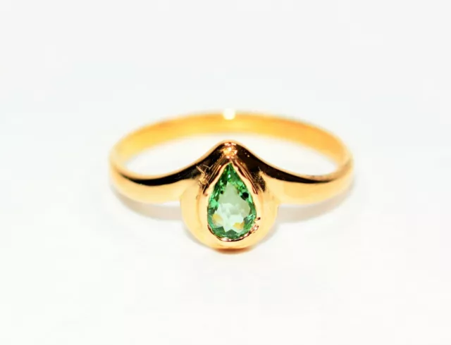 Natural Paraiba Tourmaline Ring 18K Solid Gold .34ct Solitaire Ring Women's Ring