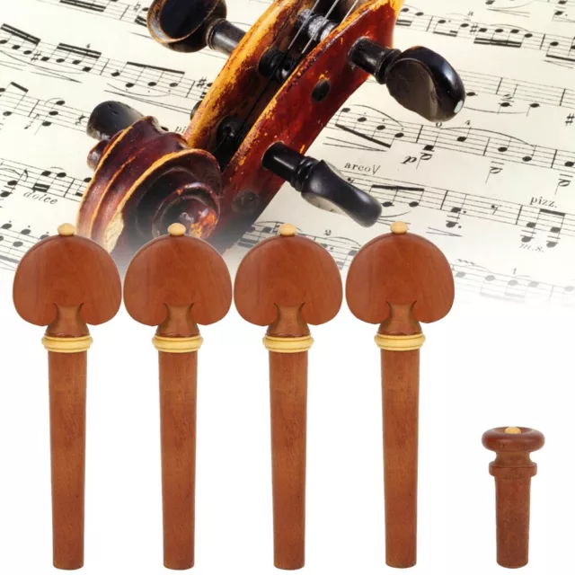 Jujube Wood Violin Tailpiece Turning Pegs Chin Rest Endpin Set For 4/4 Violi HPT