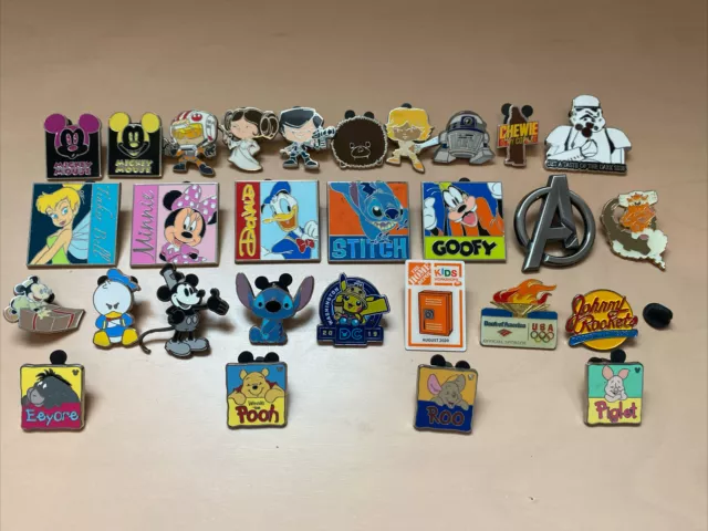 Disney Trading Pins lot of 500 Random Mix - hidden  mickey,Princess,stitch,movie 