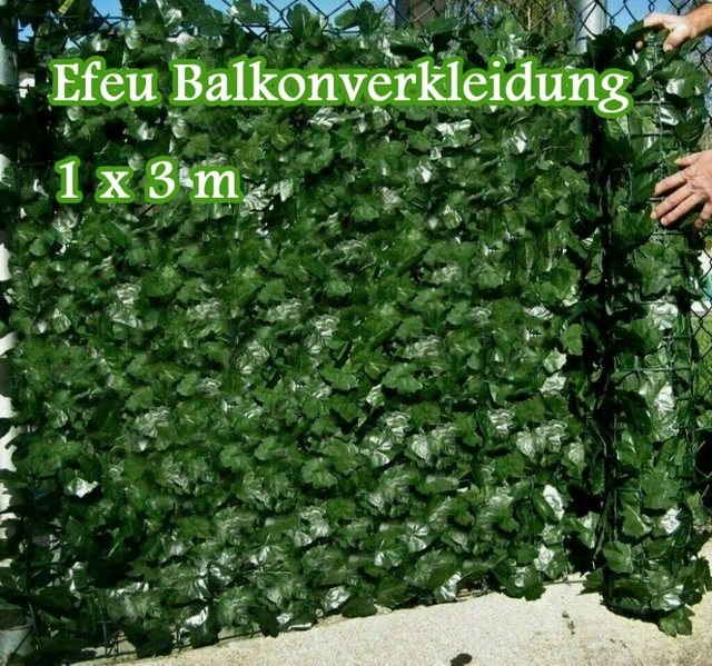 1X3M Balkonverkleidung Blätterzaun Sichtschutzhecke Windschutz Efeu Sichtschutz