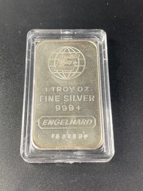 VINTAGE ENGELHARD .999 Fine Silver 1 Troy Oz Bar $56.49
