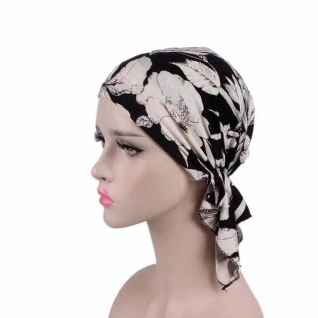 Turban Headwear Cancer Hat Scarf Head Chemo Floral Stretch Muslim Wrap Cap