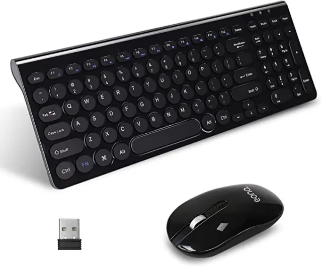 Marchio Amazon - Set tastiera e mouse wireless Eono mouse senza fili ultra sottile...