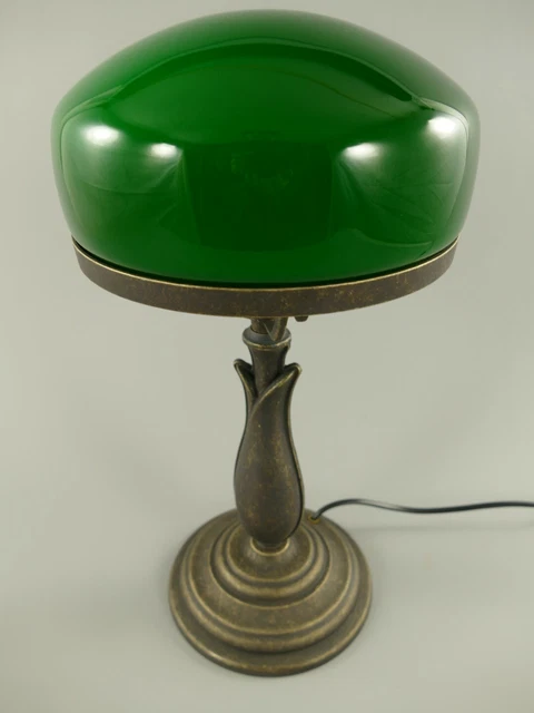Tischlampe Pilz Lampe Jugendstil Antik Bankerlampe Schreibtischlampe Messing