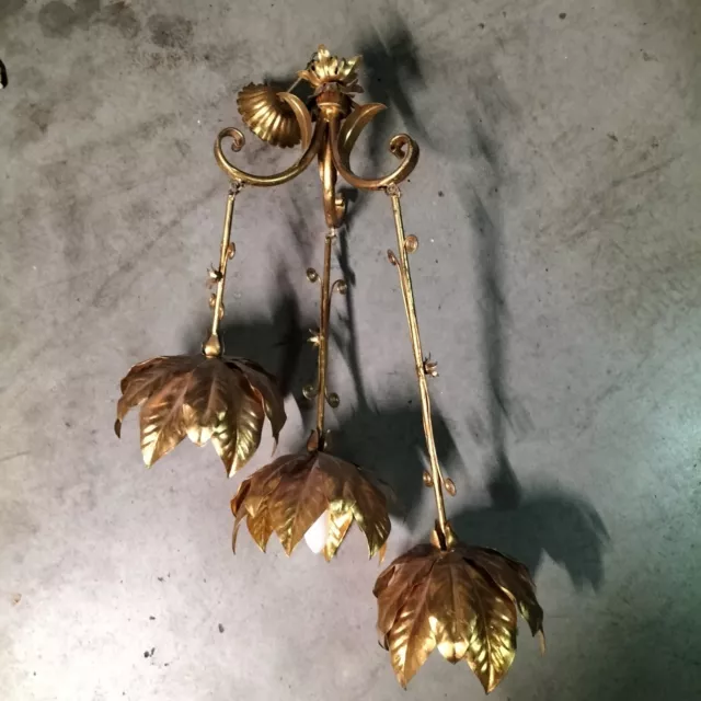 Lustre Design Fleurs Et Feuilles Dorées