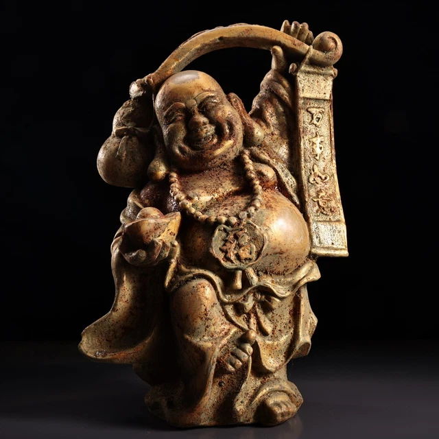 Collection of handmade gilded white jade Buddha statues