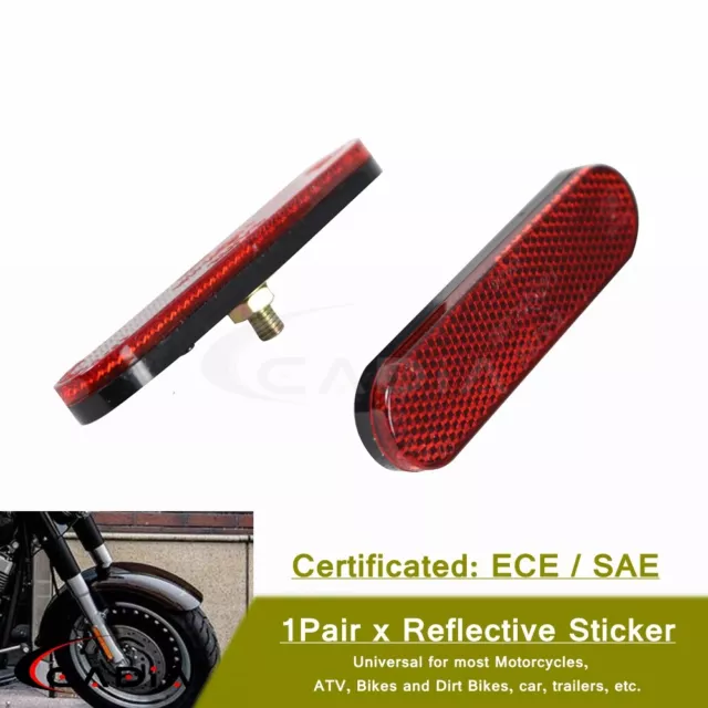 2pcs Plastic Reflector Sticker Trailer Safety Warning Reflectors For Dirt Bike