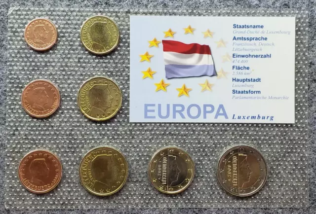 Sealed Europe Luxembourg Set (1, 2 , 5, 10, 20, 50 Cents + 1, 2 EURO)