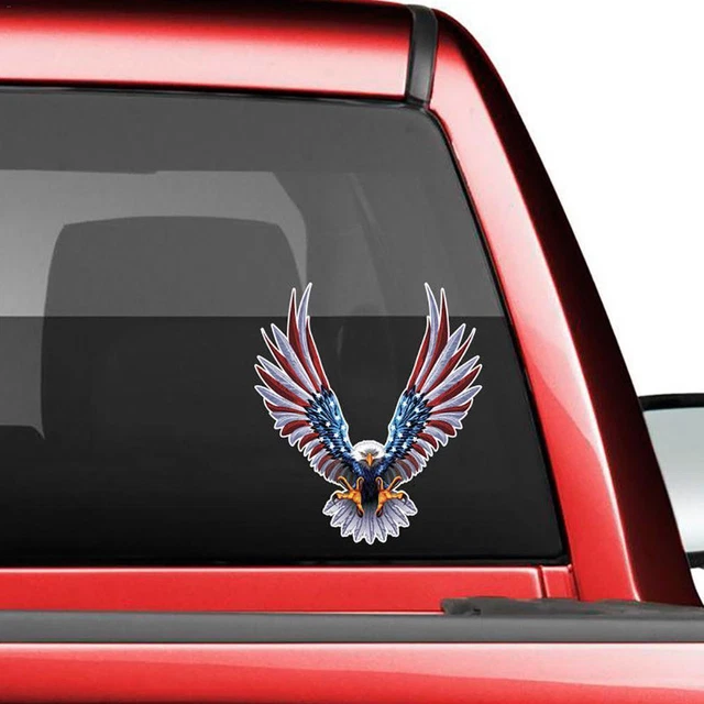 Adesivo Auto Personalità 15x17cm Bandiera USA Aquila Decalcomania Riflettente Decorazione Auto