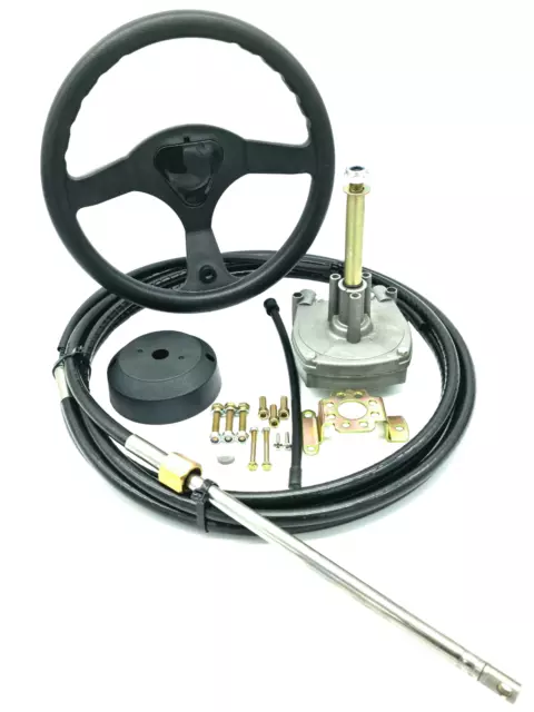15ft Planetary Boat Steering Kit cable helm wheel Multiflex Teleflex Compatible