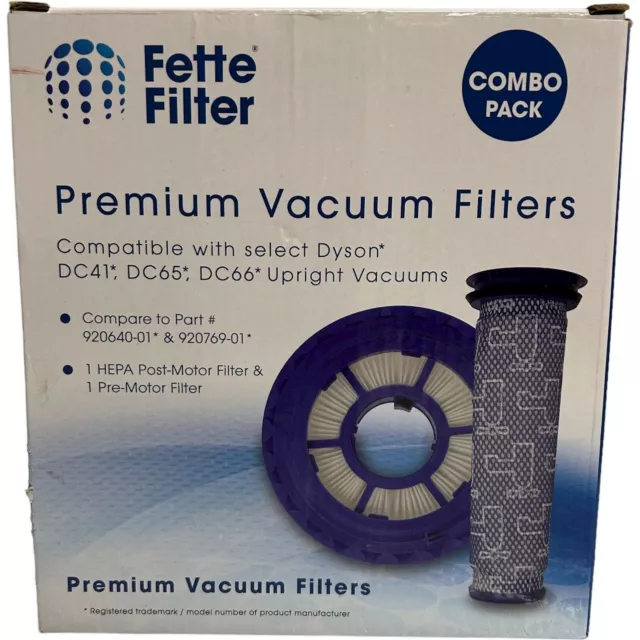 Fette Filter Premium Vacuum Filters 1 Post-Motor Filter & 1 Pre-Motor Filter
