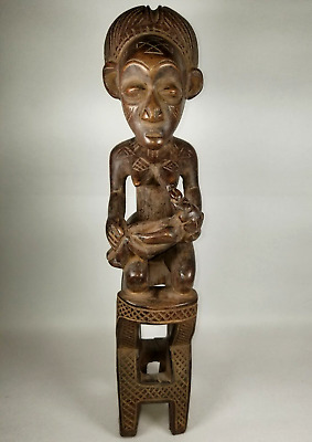 Very Fine Africa African Yoruba ? Baule ? carved wood Maternity Figure 20th c.