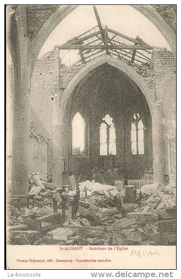 55 SAINT AGNANT - interieur de l'eglise (ruines)