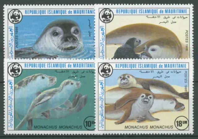 Mauretanien 1986 WWF Naturschutz Mittelmeer-Mönchsrobbe 871/74 postfrisch