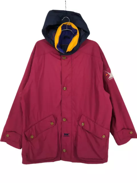 Vintage Helly Hansen Uomo Cappuccio Pioggia Cappotto Giacca Taglia L