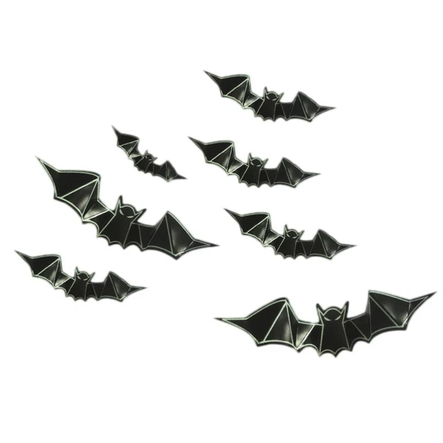 24 Pcs Leucht Fledermaus Aufkleber Halloween Leucht Wand Abziehbilder