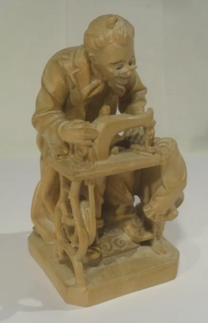 prächtige SCHNEIDER SCHNITZEREI aus SÜDTIROL Holz Figur Grödnertal Skulptur