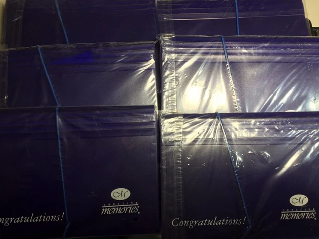 Lote de 6 mini carpetas de acordeón Creative Memories Felicitaciones Blue File Mate