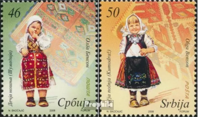 Briefmarken Serbien 2008 Mi 265-266 postfrisch Brauchtum, Trachten