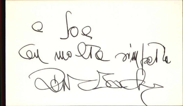 Don Backy Italian Actor Signed 3" x 5" Index Card