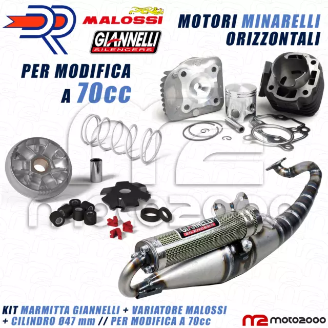 KIT CILINDRO DR 70cc MARMITTA ESPANSIONE VARIATORE MALOSSI MALAGUTI PHANTOM F12