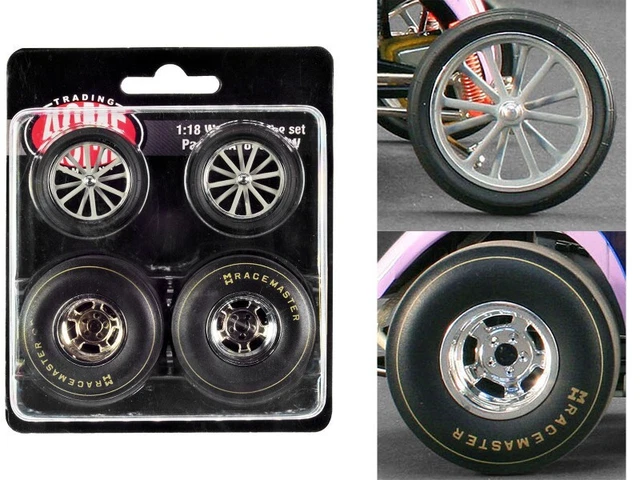 Altered Dragster Chrome Wheels and Tires Set of 4 pieces from "Mondello and Mast