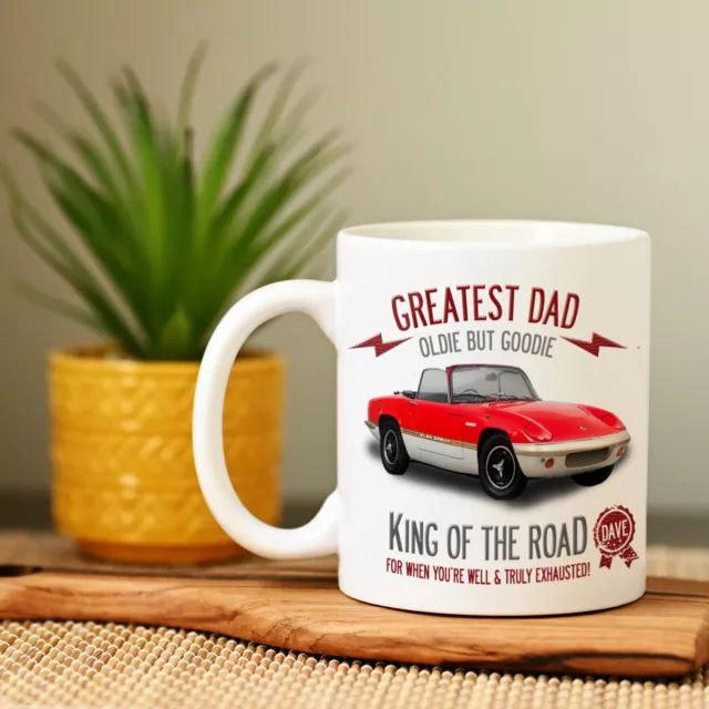 Personalised Lotus Elan Mug Classic Car Spirit Cup Garage Birthday Mens Dad Gift