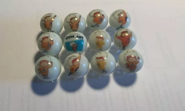 Atom Ant HANNA-BARBERA 5/8 size marbles + stands