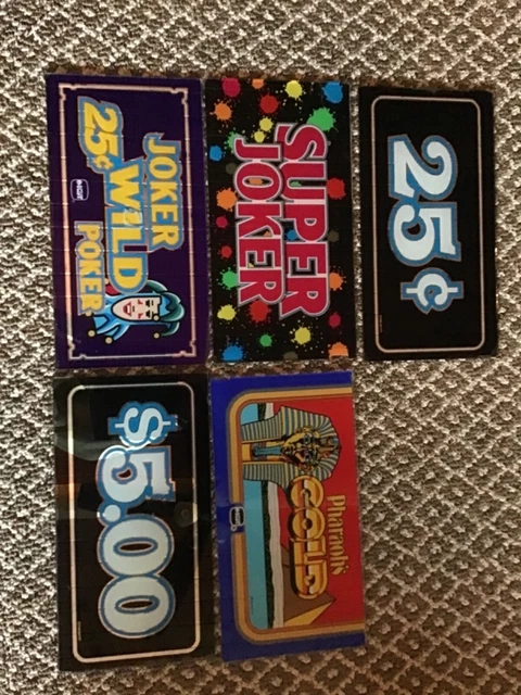 5 Vintage Slot Machine Glass IGT 15" x 8" 5 Vintage Slot Machine Glass IGT 15" x 8"