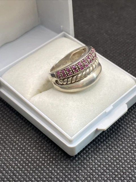 Ancienne Bague En Argent Massif 925 Anneaux Créateur Pierre