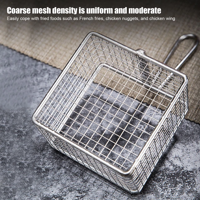 Food Fryer Basket Stainless Steel French Fries Filter Net Colander Strainer U YA