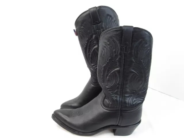 Womens Abilene Boot Co. Mid Calf Black Leather Western Boots Size 8.5 9050