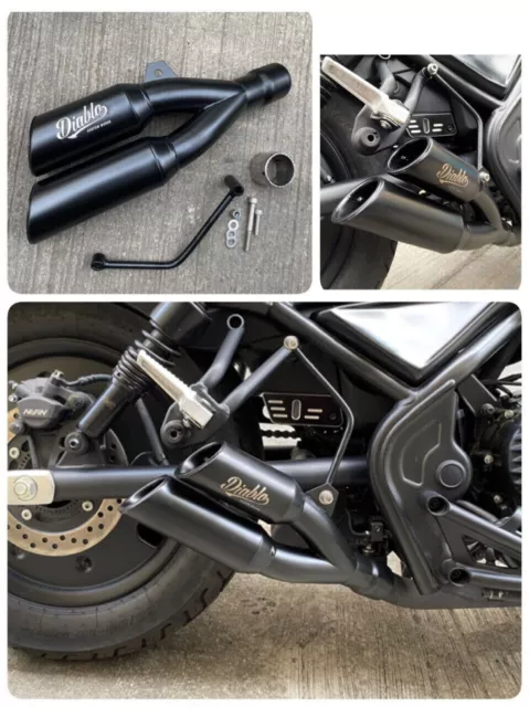 DOPPIO SCARICO DIABLO PERSONALIZZATO FUNZIONA BASSO SLIP ON per HONDA REBEL 500 ""CMX"" 17-2022