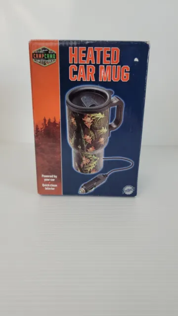 Heated Travel Camo Mug New 12 Volt Coffee Hot Chocolate Hunting Camping Fishing