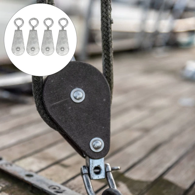 4 PCS Wire Rope Small Pulley Block Single Sheave Roller Loading Hanging