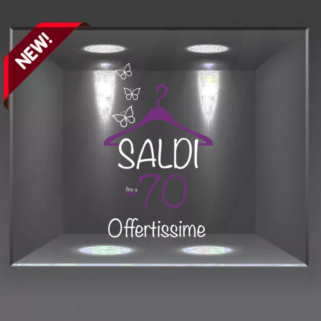 vetrofanie saldi natale wall sticker adesivo vetrine negozio sconti sales sale