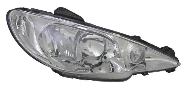Phare Avant Gauche H4 Pour Peugeot 206 (08/1998-05/2003) - Modèles 2A/2C/2E/2K, Sans Servomoteur LWR