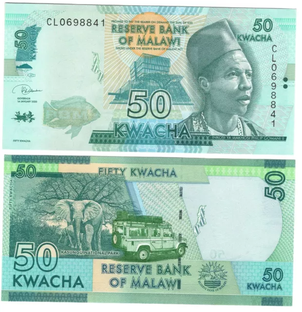 MALAWI 50 Kwacha Banknote World Paper Money Currency Bill UNC