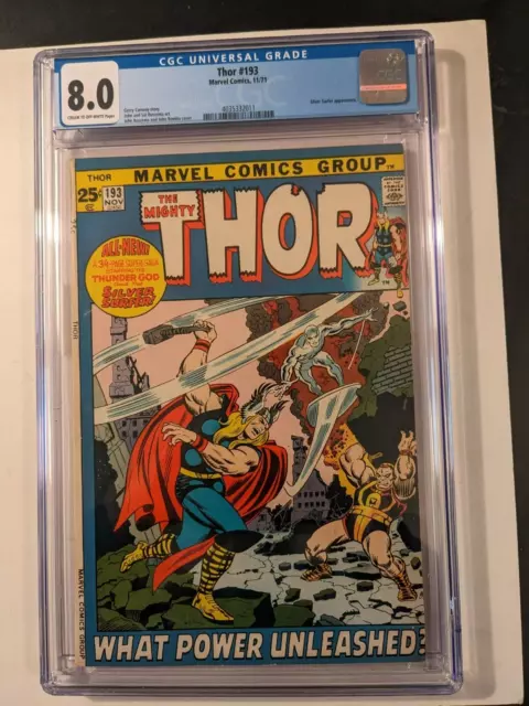 THOR # 193 CGC 8.0 Silver Surfer app. Gerry Conway Marvel November 1971