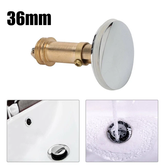 Rubinetto pop-up rifiuti lavandino cromato 36 mm pulsante a scatto spina + stock bullone