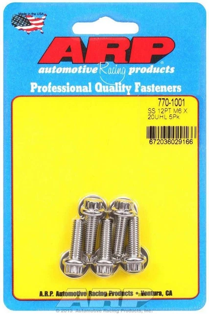 Arp S/S Bolt Kit - 12pt. (5) 6mm x 1.00 x 20 770-1001