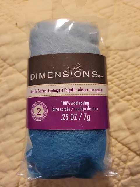 Lote itinerante de fieltro con aguja Dimensions 100 % lana - 0,25 oz nuevo - 2 colores en paquete