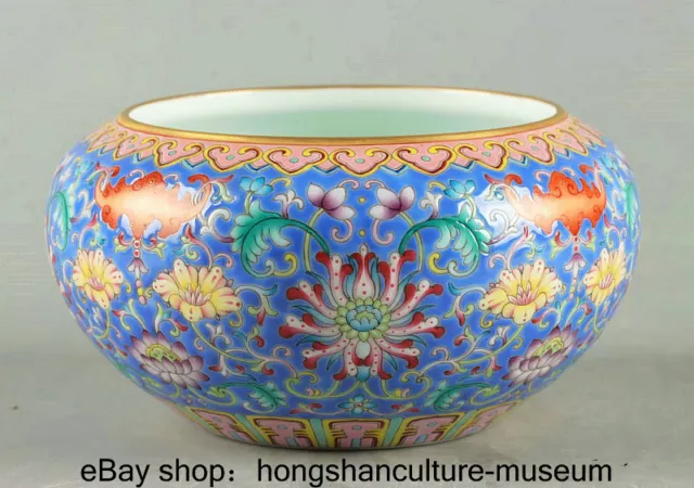 6.5 " Qianlong Marked Colour Enamel Porcelain Dynasty Flower Pattern Pen wash