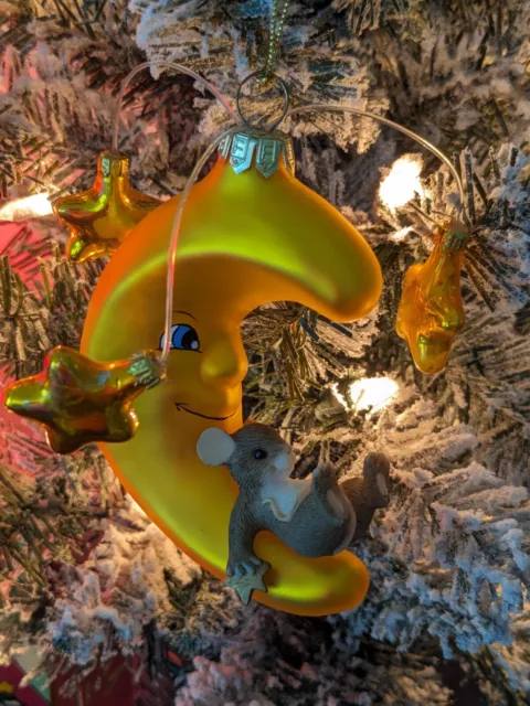 Fitz And Floyd Charming Tails Glass Ornament "By The Light Of The Moon"