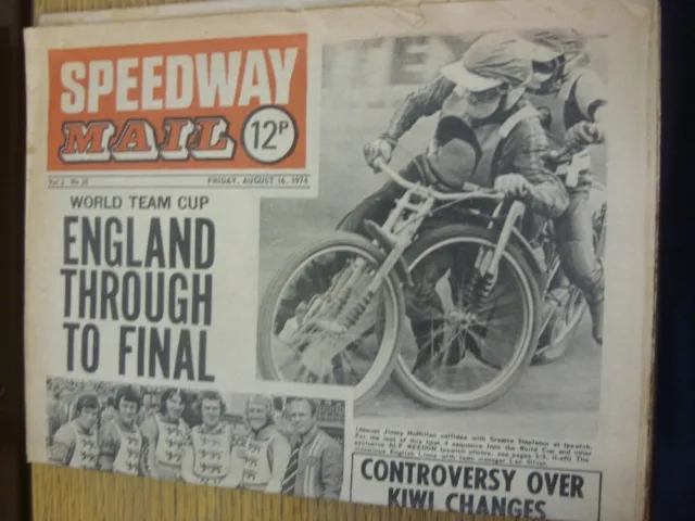 16/08/1974 Speedway Mail Newspaper: Volume 2 Number 20 - World Team Cup England