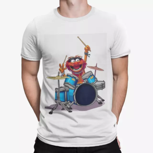 The Muppets Drums T-Shirt Animal Band Mens Funny, Retro & Cool Drummer Cartoon