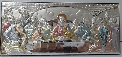 The Last Supper Icon Jesus Christ Sterling Silver Colored Gold Jerusalem Holy
