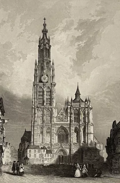 Anvers Gravur By Rouargue Um 1838 Belgien