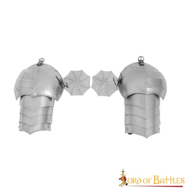 Pauldrons with Rondels Besagues Medieval 16 gauge