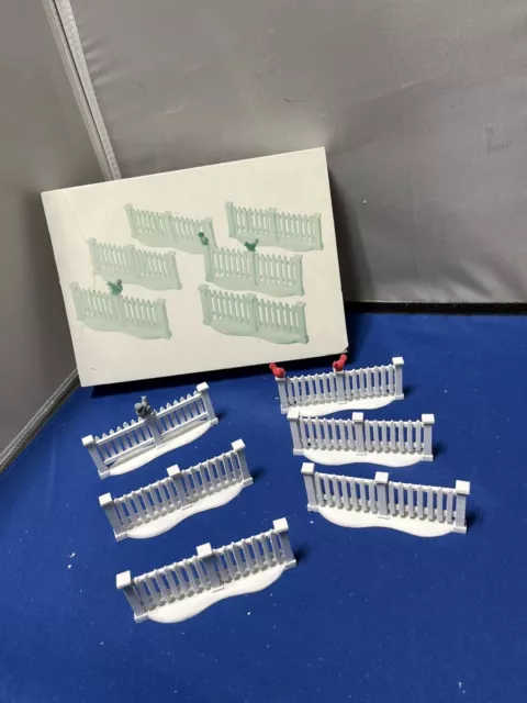 Dept 56 White Picket Fence Extensions Set of 6 Accessory Christmas Village R4S2
